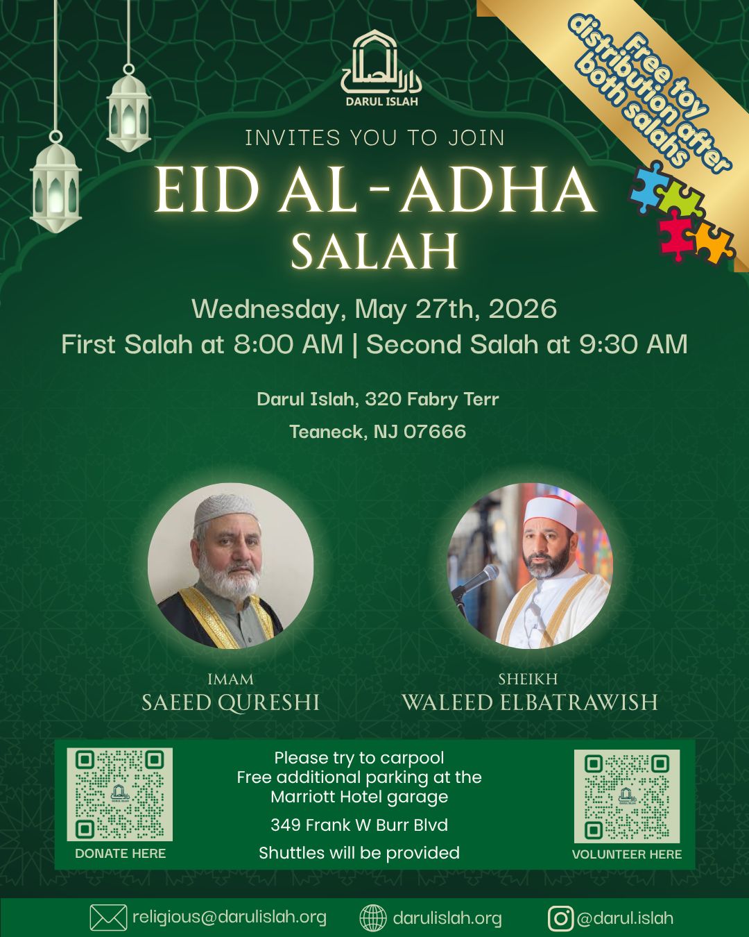 Eid Al-Adha Salah Flyer — Darul Islah May 27, 2026