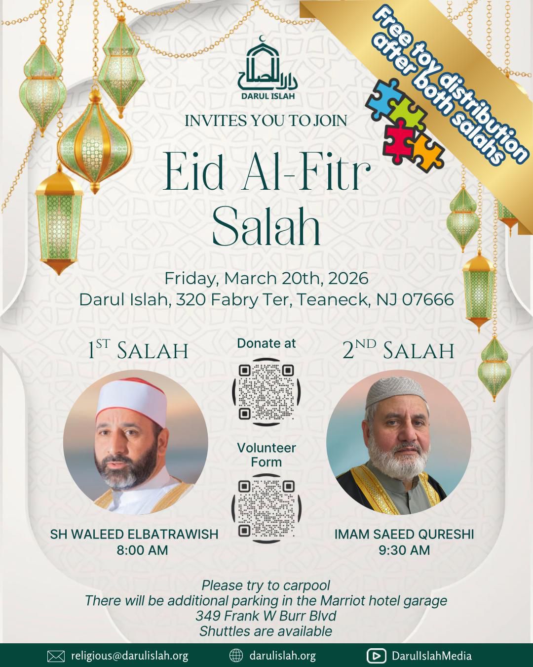 Eid Al-Fitr Salah Flyer — Darul Islah March 20, 2026